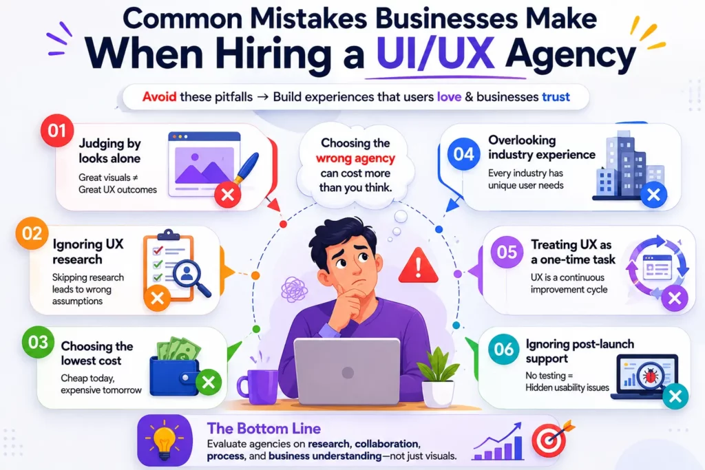Common mistakes when hiring UI/UX design agency