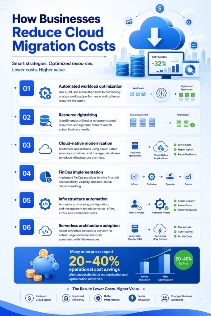 how businesses reduce cloud migration costs