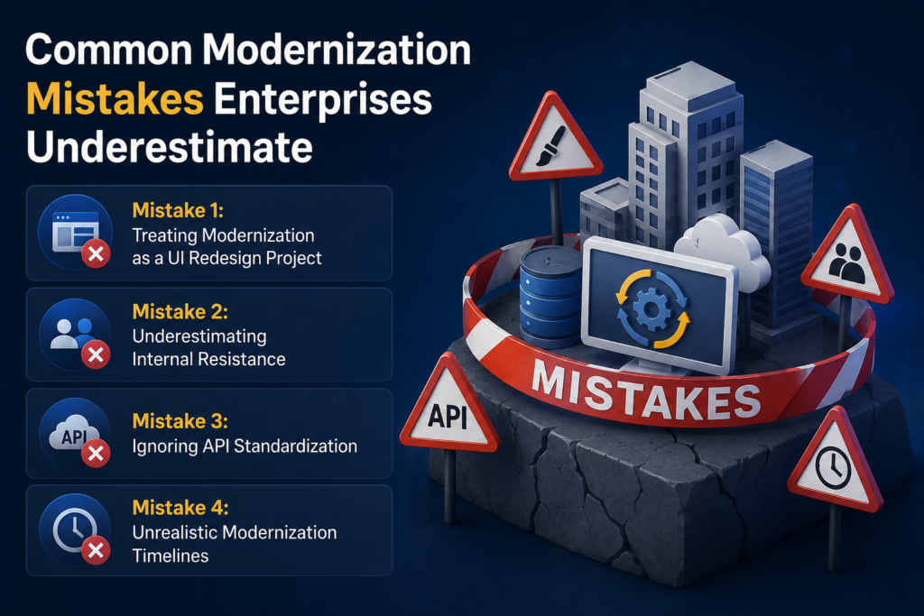 Common  modernization mistakes that enterprises underestimate